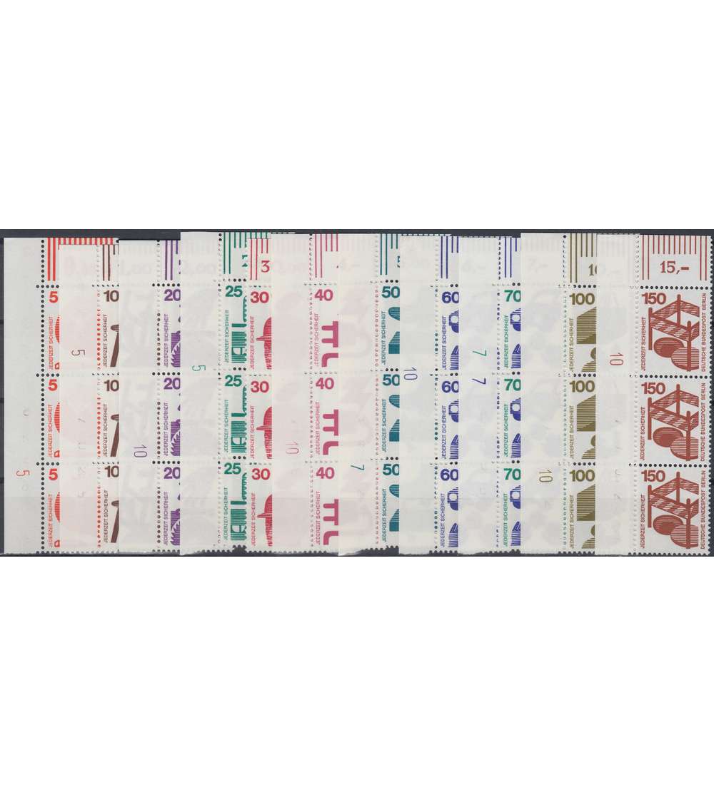 Berlin Nr. 402-411,453 postfr. Druckerreizeichen Unfallverhtung