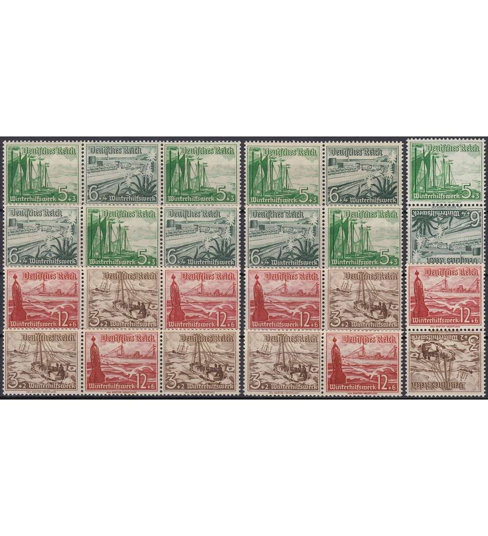 Deutsches Reich Zusammendrucke SK31-32,W123-26,131-34 postfrisch Schiffe 1937