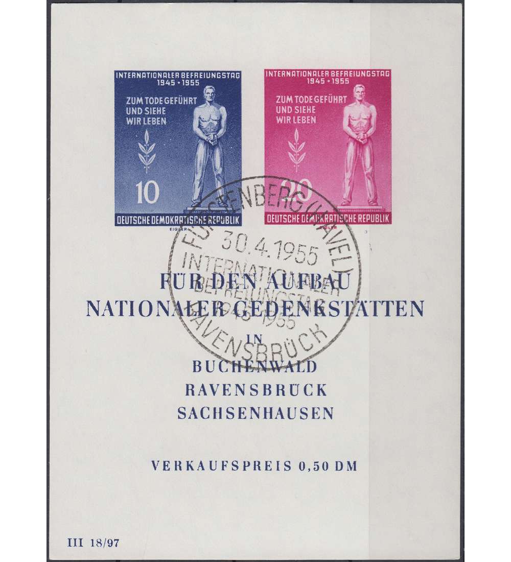 DDR Block 11 mit Sonderstempel Frstenberg/Havel