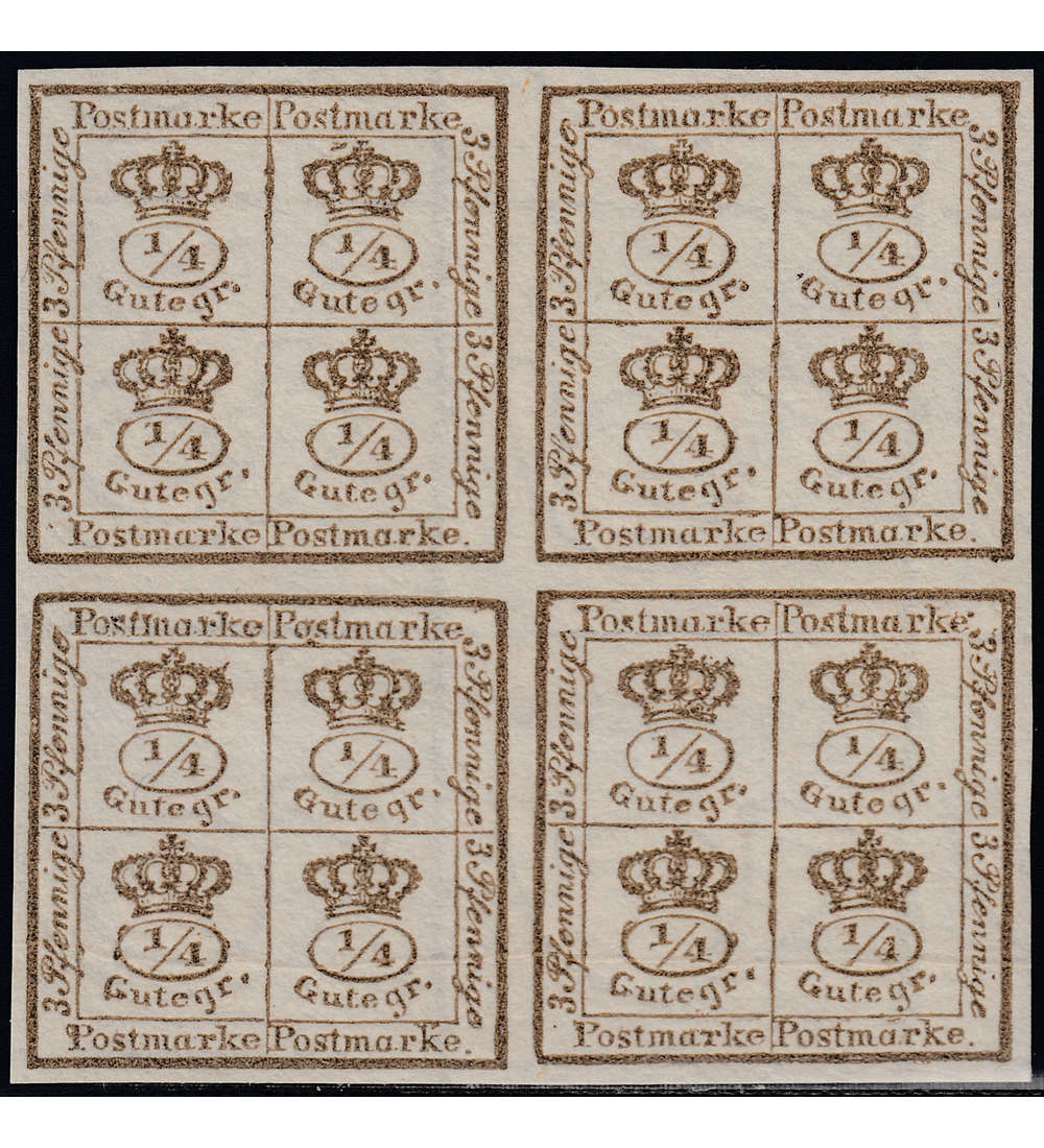 Braunschweig 4/4 Gutegroschen ungestempelt im Viererblock