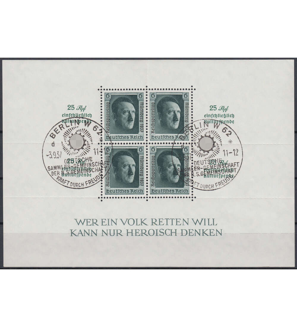 Deutsches Reich Block 11 gestempelt mit voller Gummierung Berlin - Deutsche Sammler...