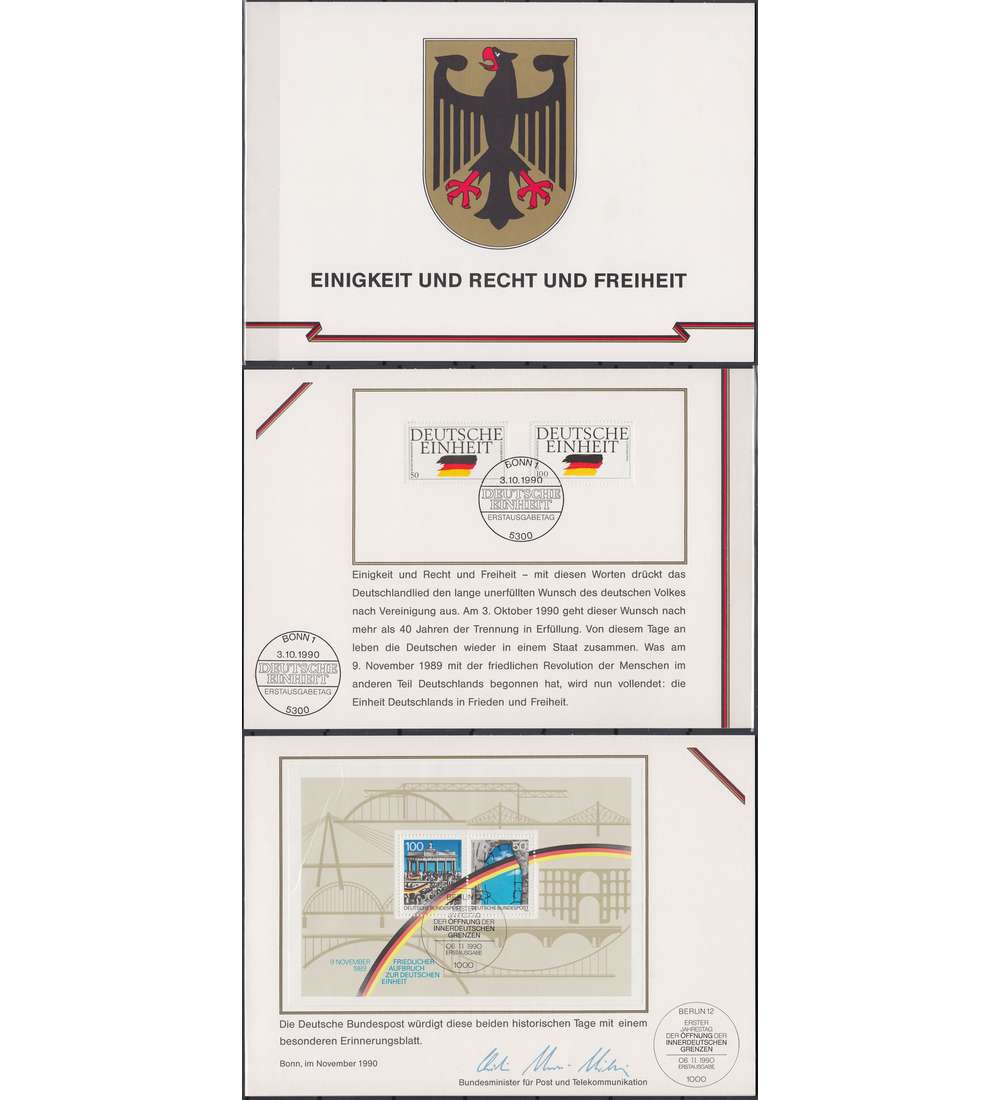 BRD Bund Gedenkfolder gestempelt mit Block 22I + Nr. 1447-1448