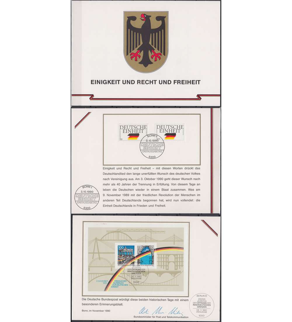 BRD Bund Gedenkfolder gestempelt mit Block 22II + Nr. 1447-1448