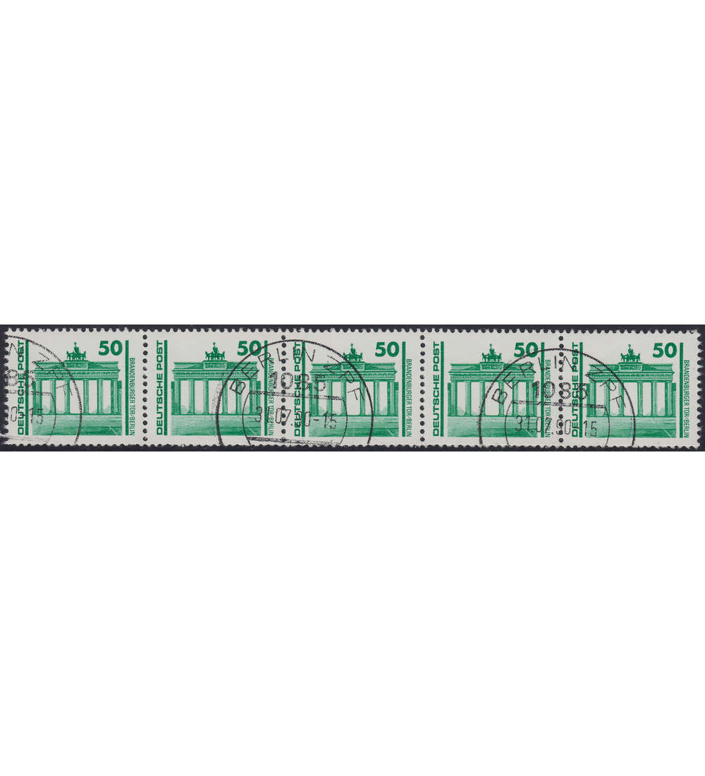 DDR Nr. 3346 gestempelt 5er-Rollenstreifen
