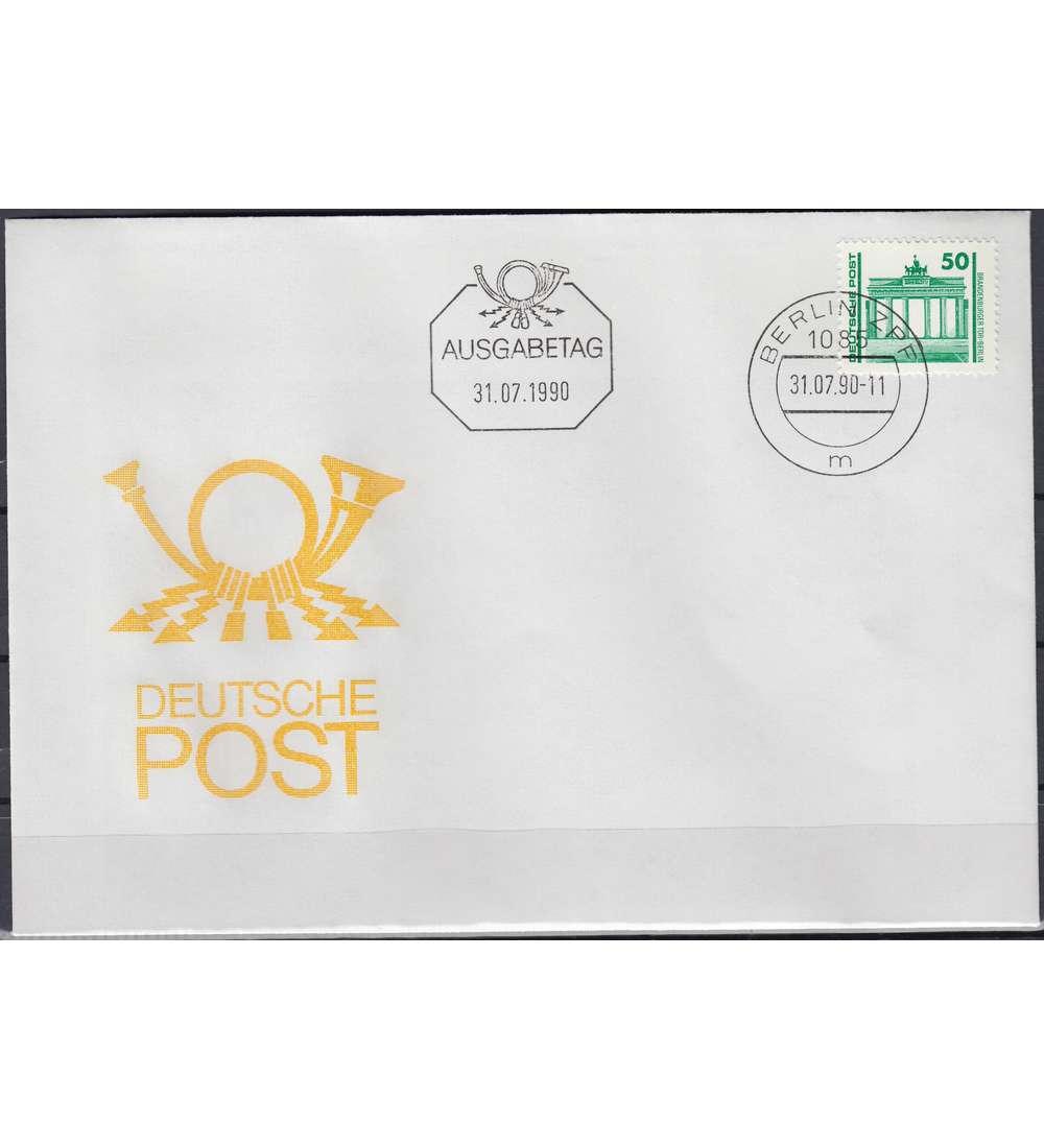 DDR Nr. 3346R Ersttagsbrief 50 Pfg. Bauwerke 1990