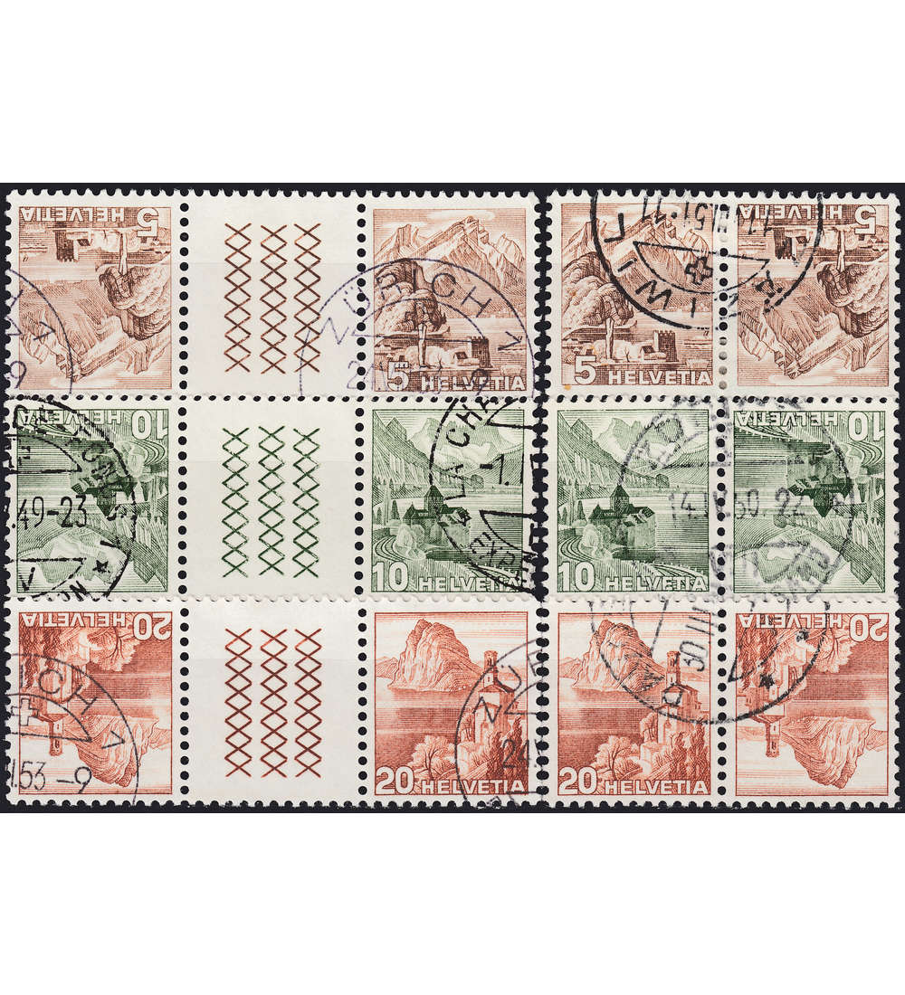 Schweiz K38,K39,K40,KZ14, KZ15,KZ16 gestempelt