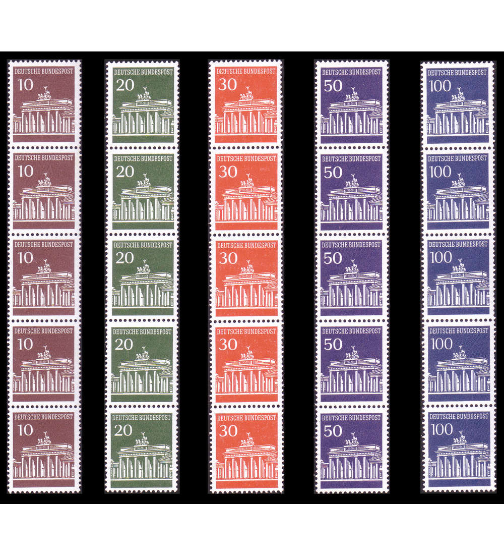 BRD Bund  Nr. 506-510w postfrisch 5er-Streifen mit Zhlnr. Brandenburger Tor