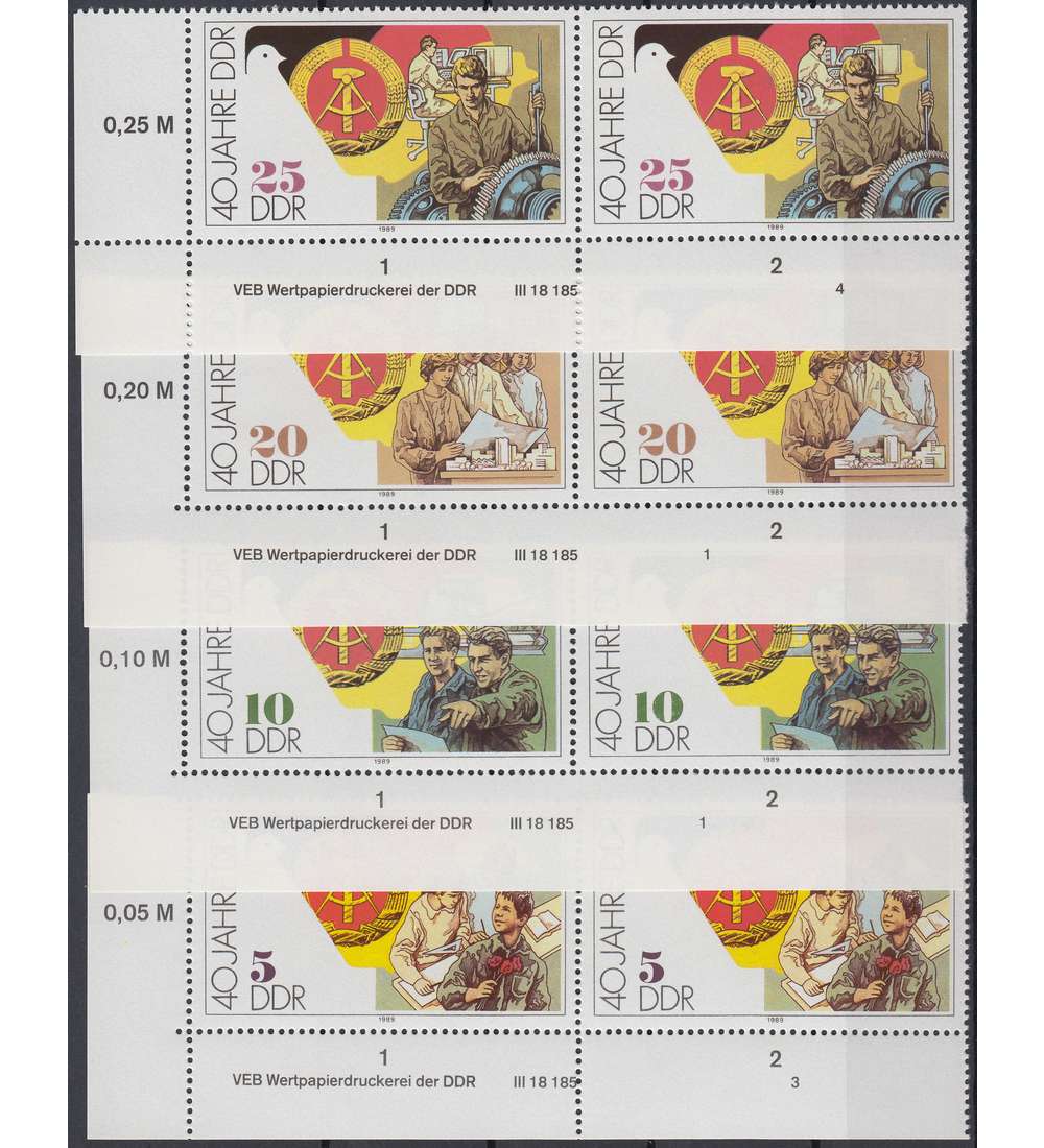 DDR Nr. 3279-82 DV postfrisch Druckvermerk
