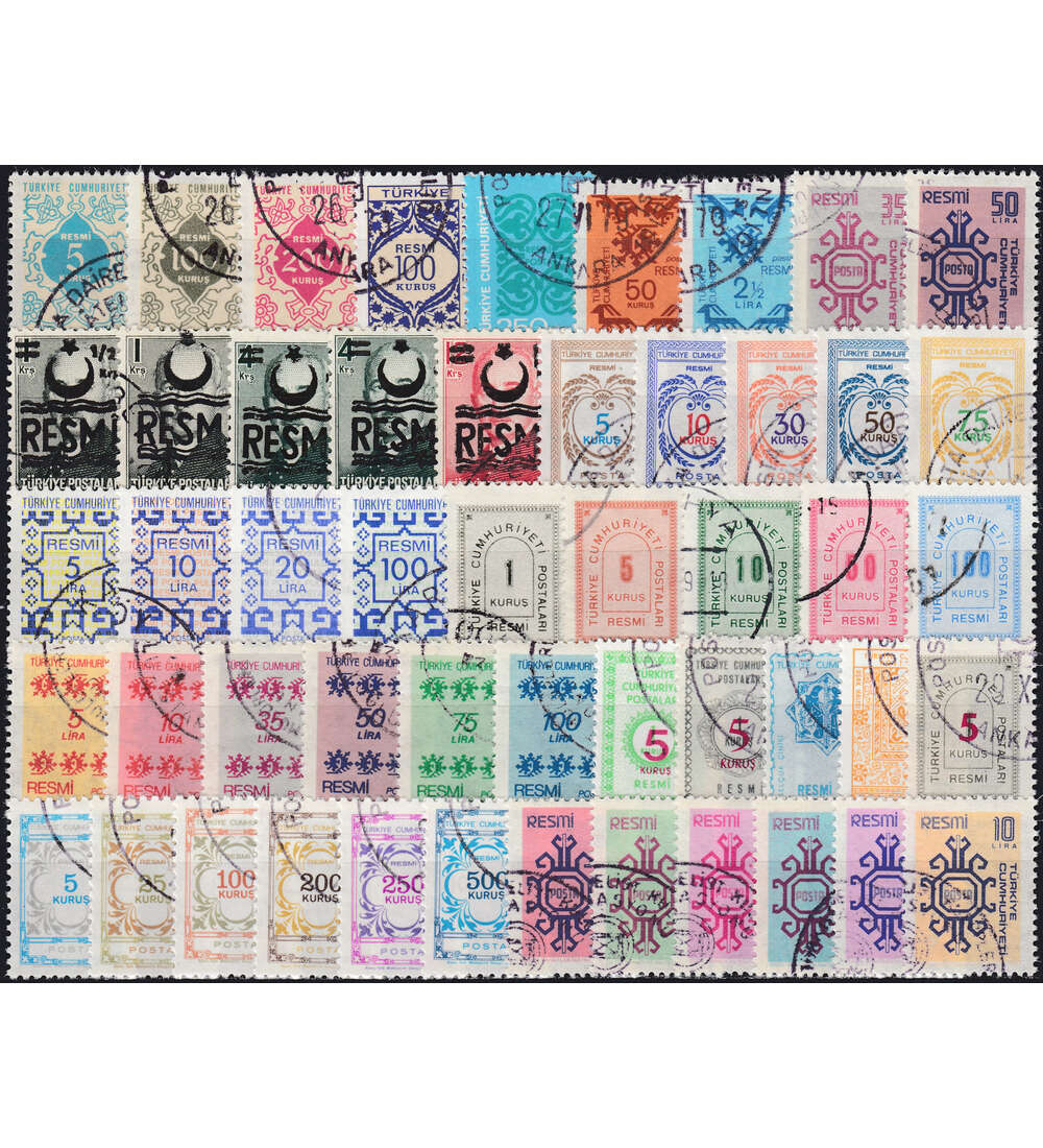 Trkei Dienstmarken gestempelt mit Nr. 163-168