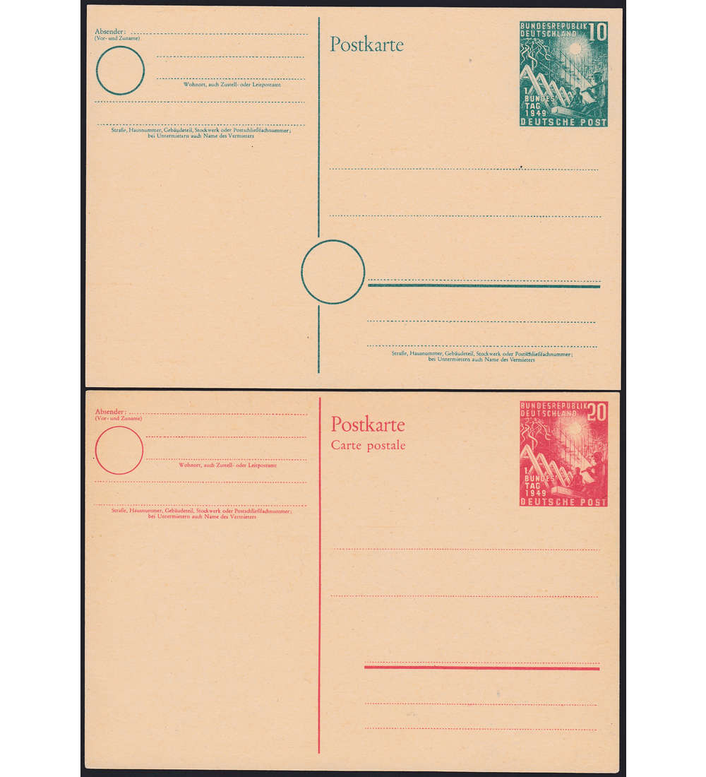 BRD Bund PSo 1+2 ungebraucht Bundestag 1949
