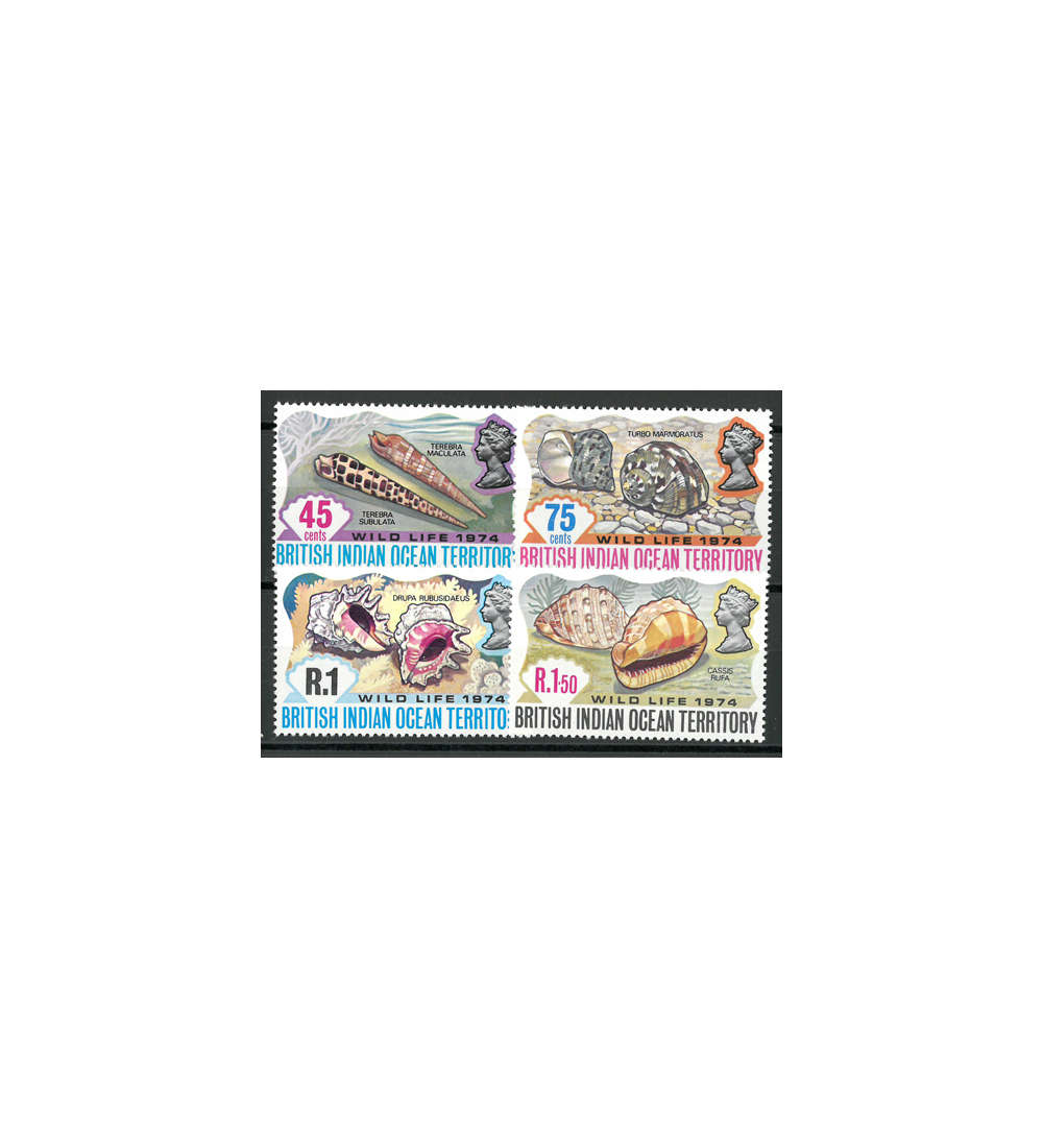 Britisches Territorium im Indischen Ozean Nr. 59-62 ** postfrisch Meeresschnecken