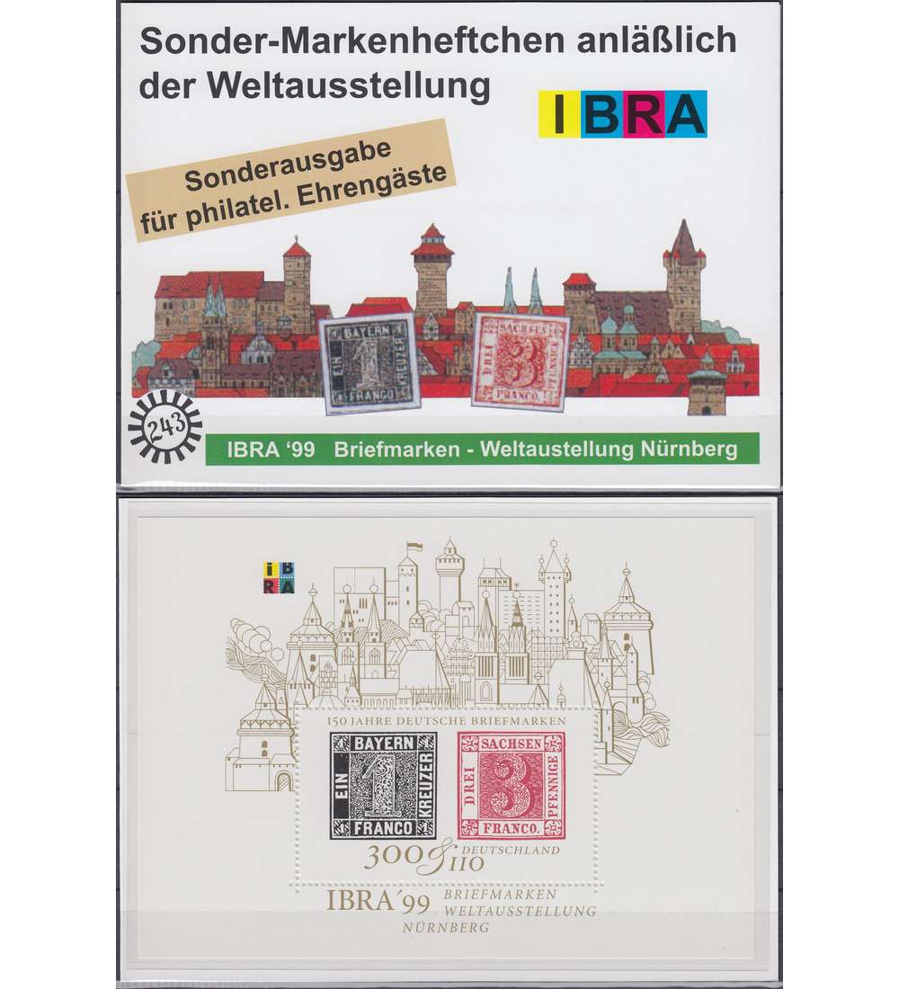 BRD Bund Sondermarkenheft IBRA 1999 fr Ehrengste