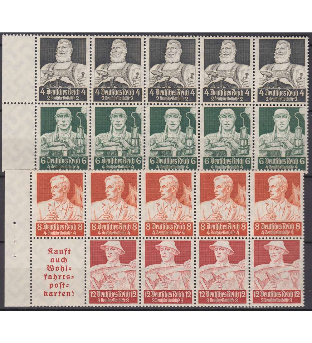 Dt. Reich Markenheftchenblatt Nr. 101+102 postfrisch Nothilfe 1934 - Berufsstnde