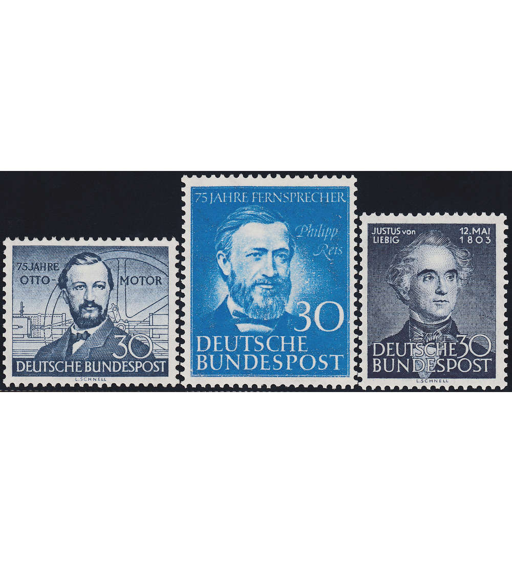BRD Bund Nr. 150,161,166 postfrisch ** 3 blaue 30er
