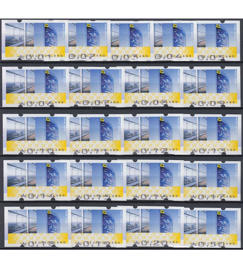 BRD Bund ATM Nr. 7 postfrisch ** 21 Wertstufen mit verschobenem Werteindruck