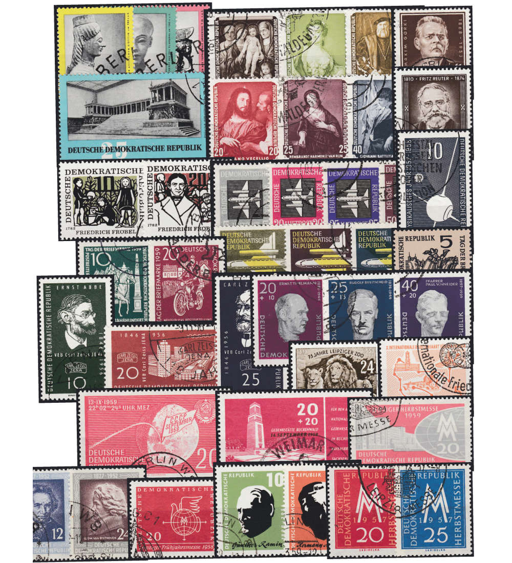 DDR 50er-Jahre gestempelt nur komplette Ausgaben