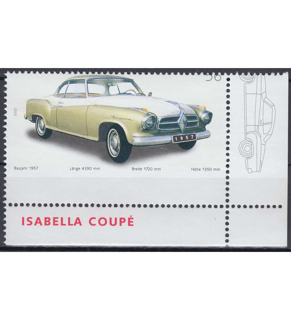 BRD Bund Nr. 2293 postfrisch ** Verzhnung ohne Wertziffer Borgward Isabella Coup
