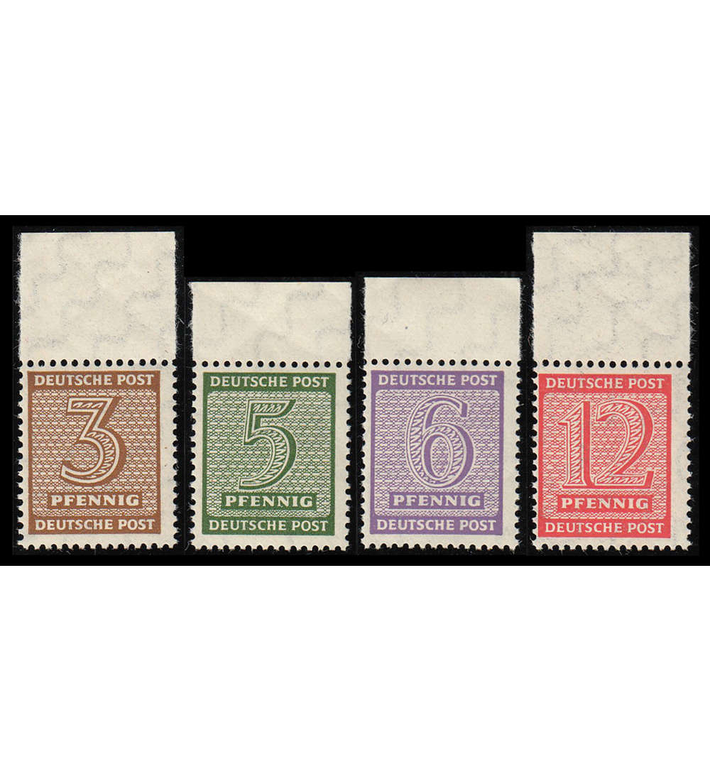 SBZ Nr. 126,128,129,132 postfrisch ** mit nichtdurchgezhntem Oberrand