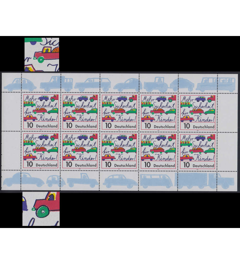 BRD Nr. 1954 postfrisch ** Kleinbogen mit 2 Plattenfehlern auf Feld 1 und 6