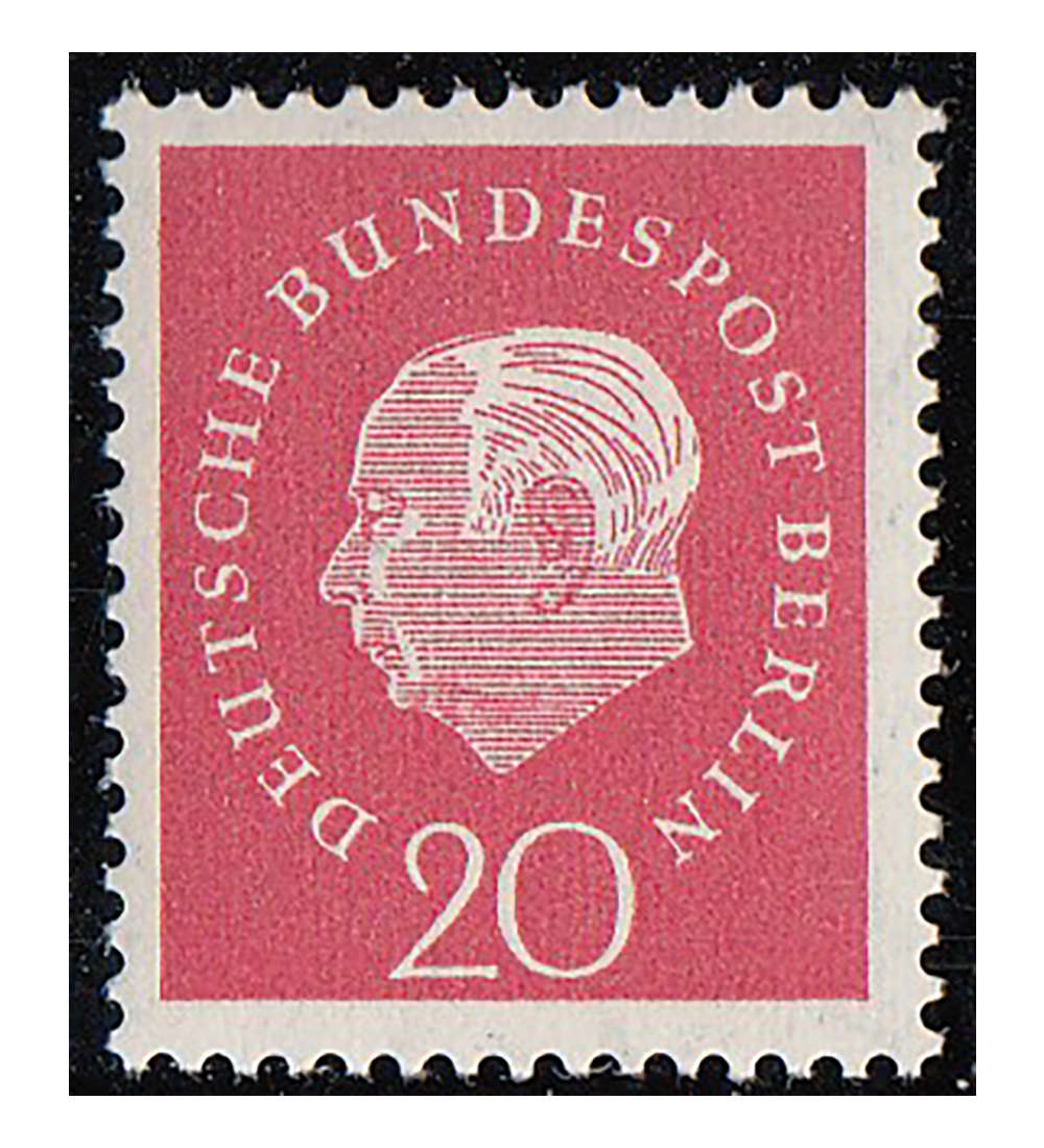 Berlin Nr. 184v postfrisch ** geriffelte Gummierung 20 Pfg. Heuss