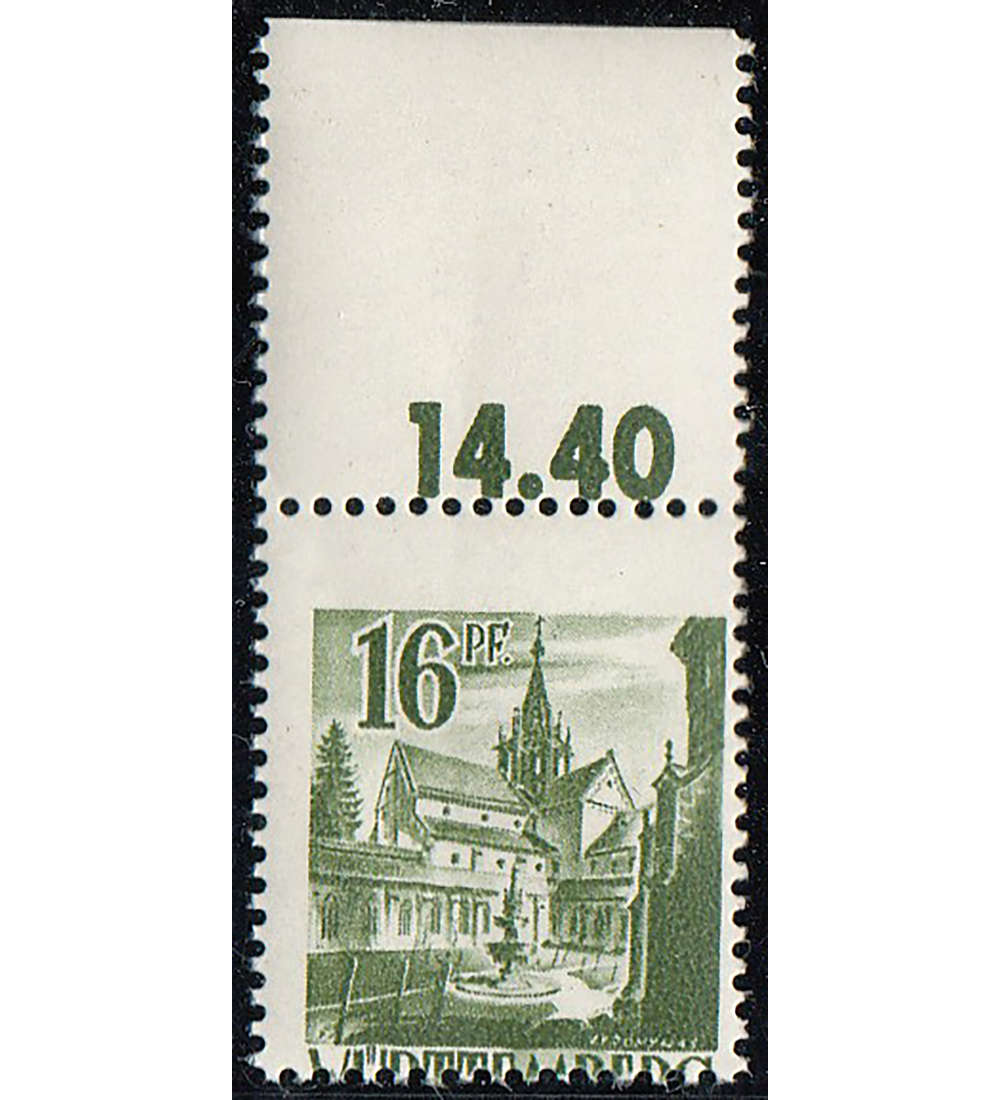 Franzsische Zone Wrttemberg Nr. 6 postfrisch ** Verzhnung