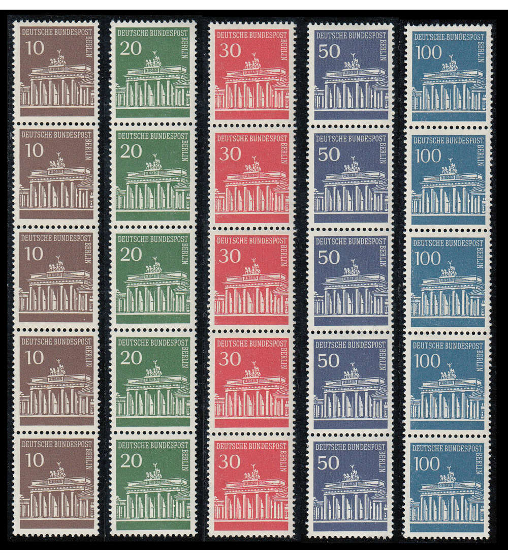 Berlin Nr. 286-290 postfrisch ** 5er-Rollenstreifen Brandenburger Tor