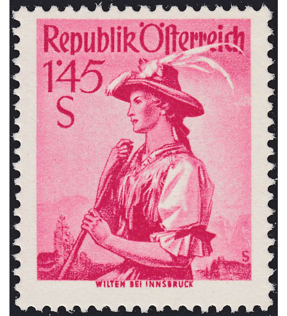 sterreich Nr. 915 II xc postfrisch Netzriffelung 1.45 Schilling Trachten