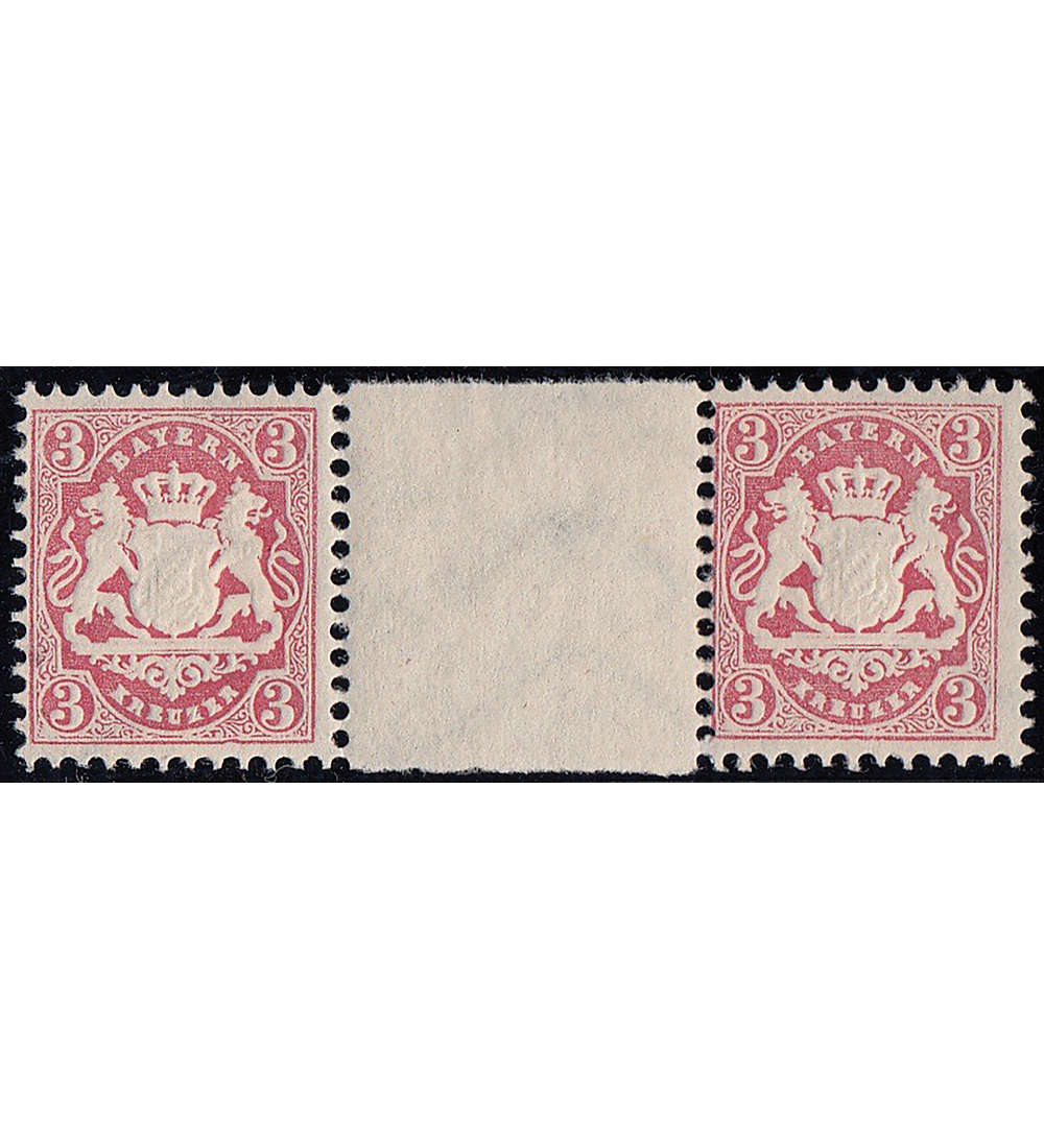 Bayern Nr. 33 ZS postfrisch Zwischenstegpaar 3 Kreuzer