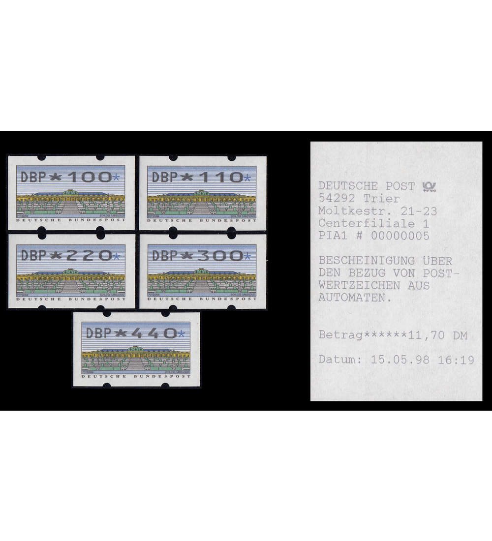 BRD ATM2.2.2 TS1 postfrisch ** 100/110/220/300/440 Pfg. Mettler