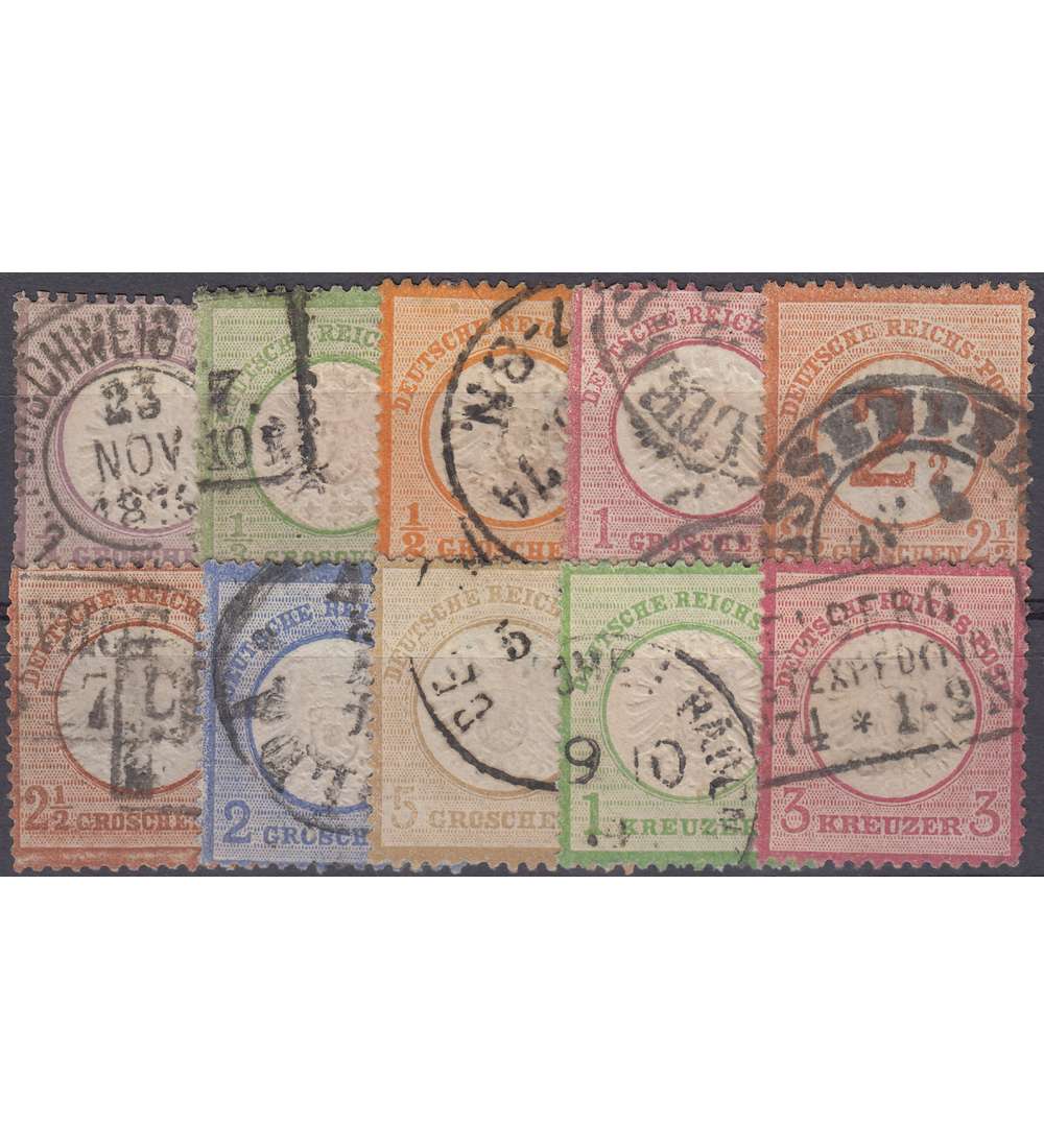 Deutsches Reich Nr. 16-23,25,29 gestempelt in Bedarfsqualitt Groe Brustschilde