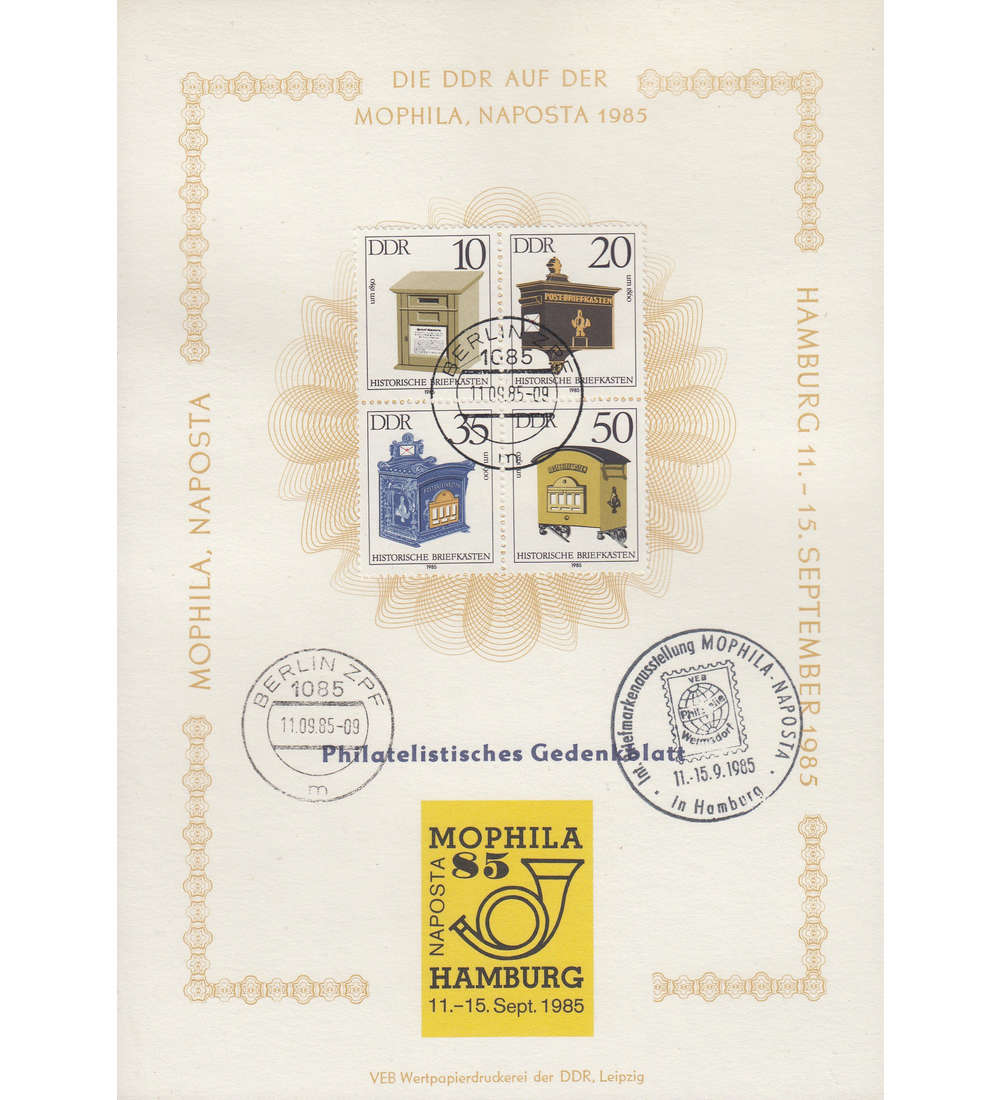DDR 333 Sondermarken mit Sonderbeleg Mophila Hamburg
