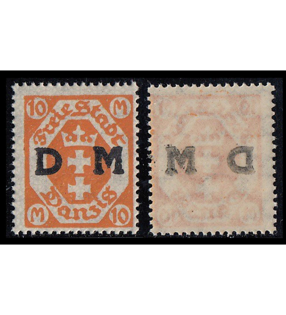 Danzig Dienstmarke Nr. 31Y postfrisch ** mit rckseitigem Abklatsch DM