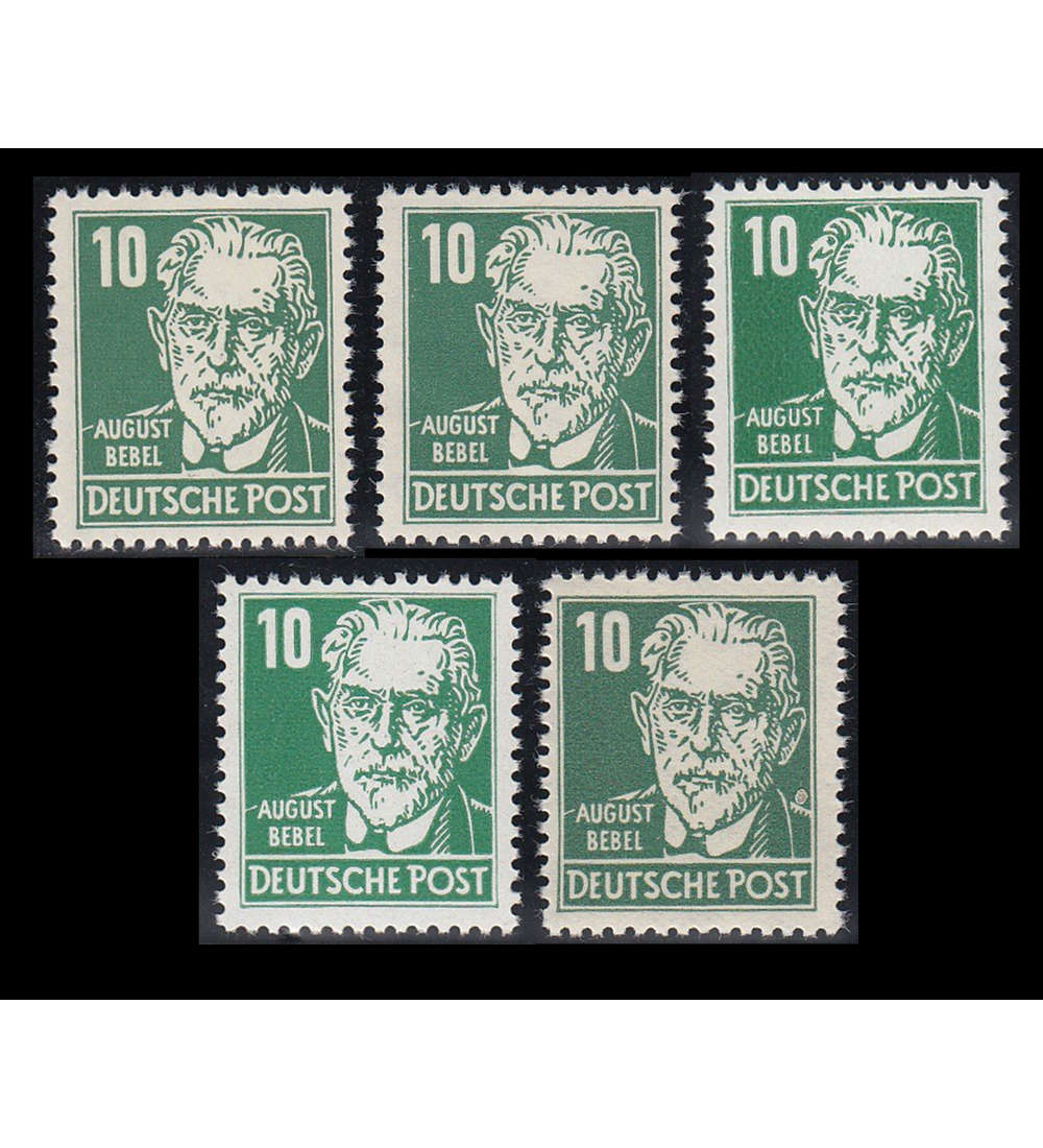 DDR Nr. 330 vaXI, vaXII, vbXI, vbXII + zaXII postfrisch **