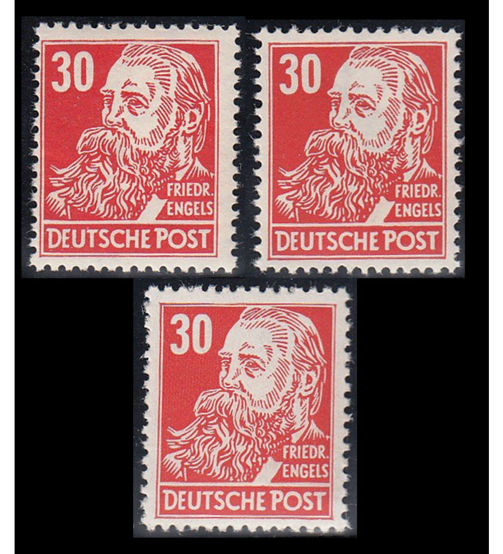 DDR Nr. 335 vaXII, vaYI + vbXI, postfrisch **