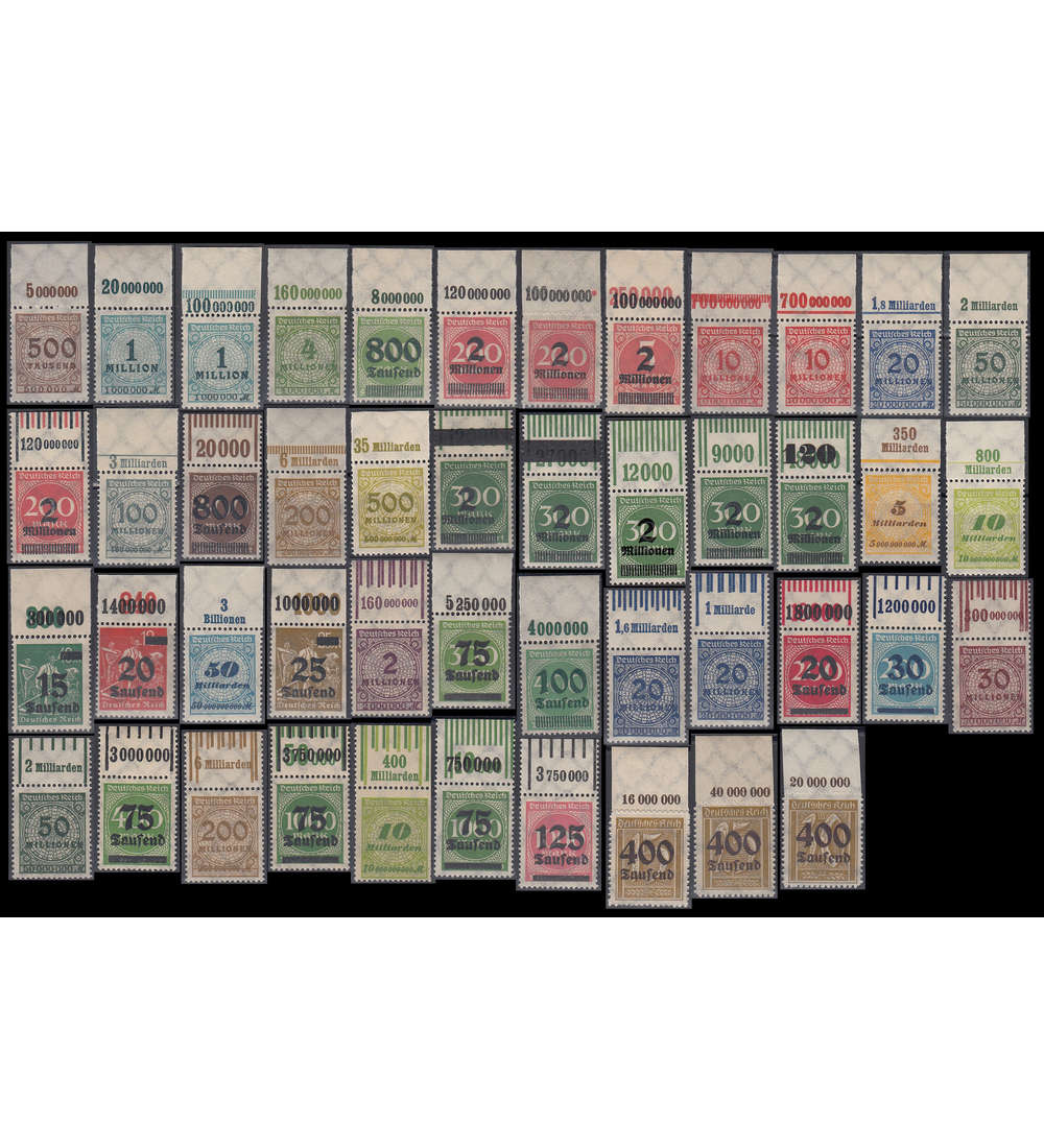 Deutsches Reich 46 postfrische Oberrandstcke