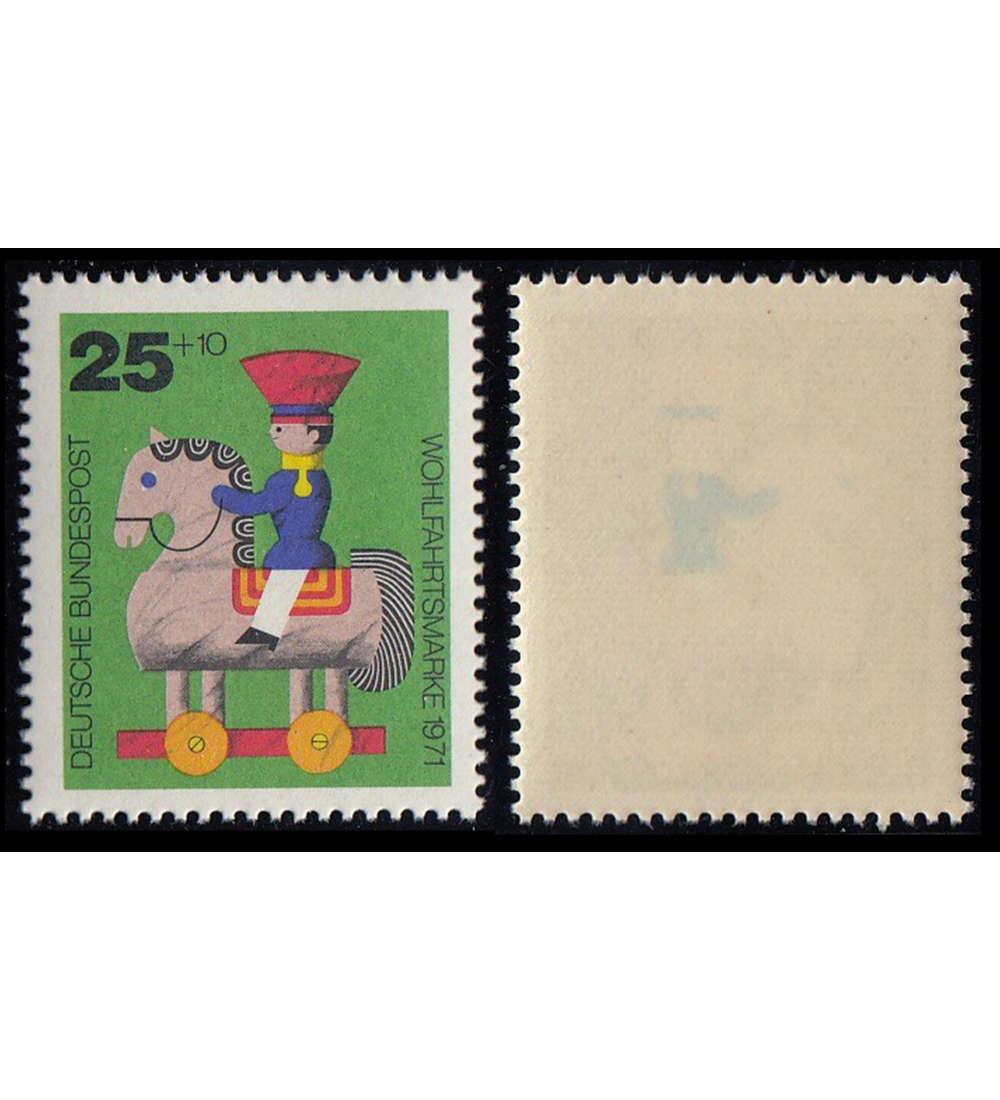 BRD Bund Nr. 706 postfrisch ** Abklatsch der dunkelblauen Farbe