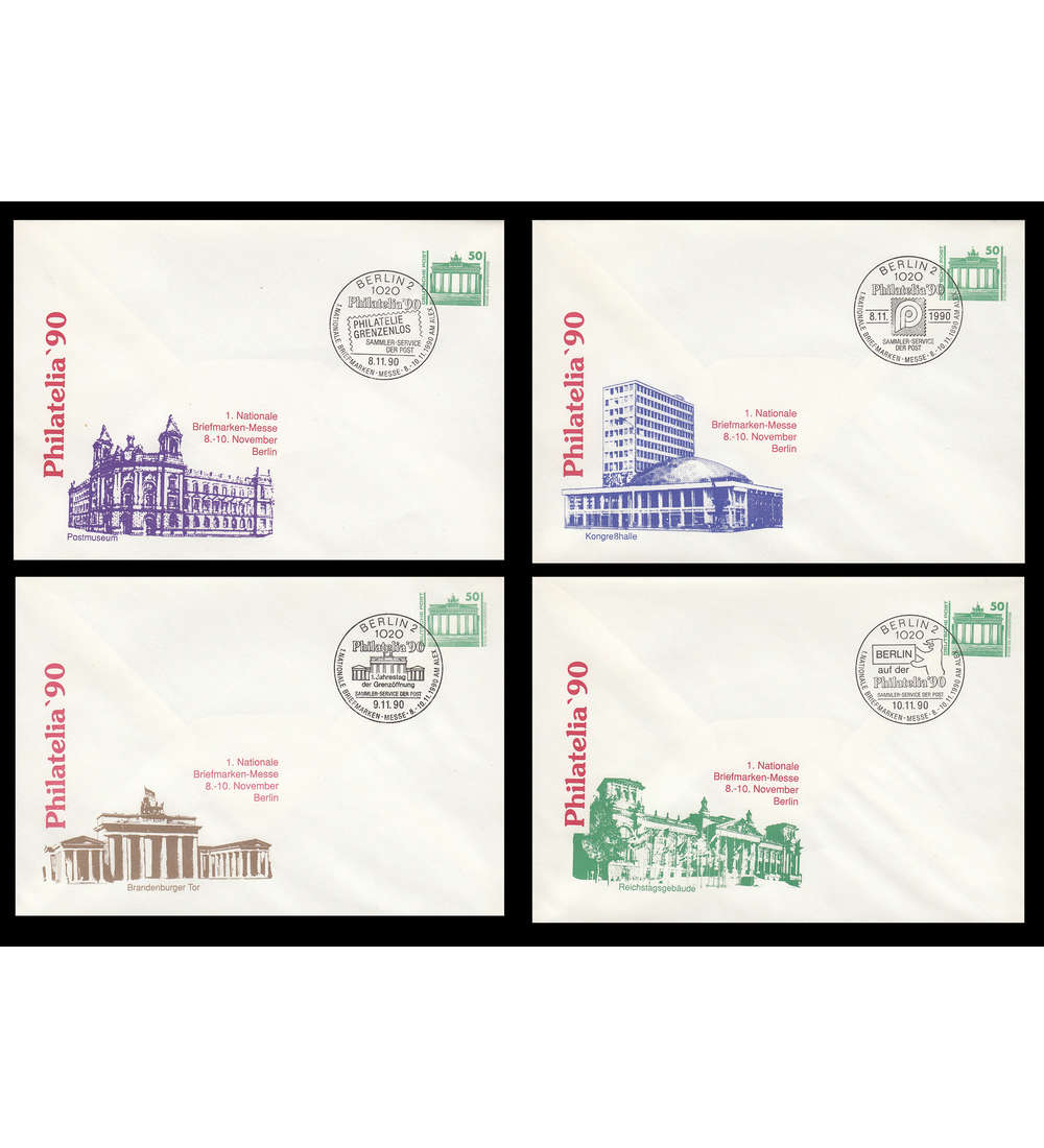 DDR 4 Ganzsachenumschlge PU17/2-5 gestempelt