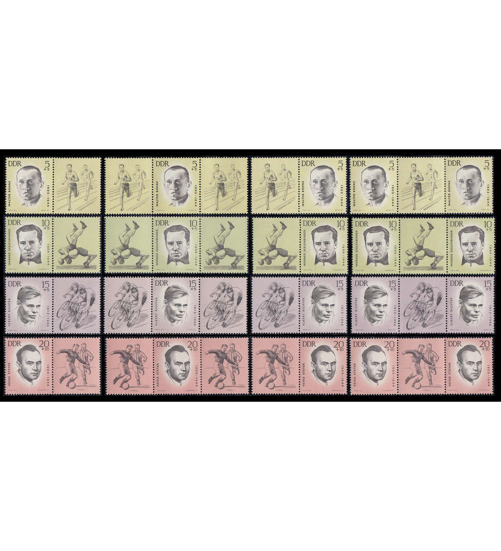DDR 16 Zusammendrucke von Nr. 958-961 postfrisch ** Sportler 1963-1