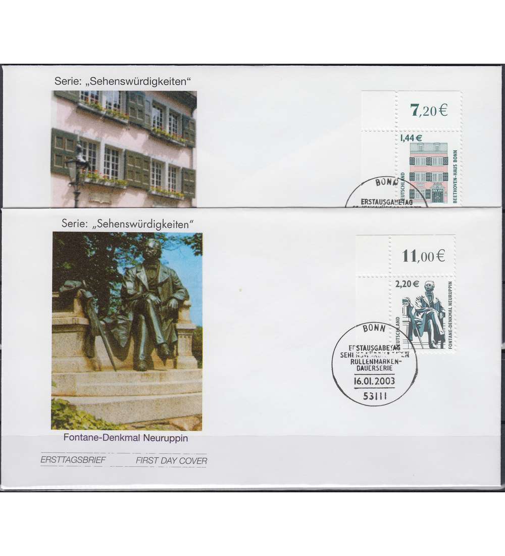 BRD Bund Nr. 2306-2307 auf FDC Eckrandstcke Ersttagsbriefe