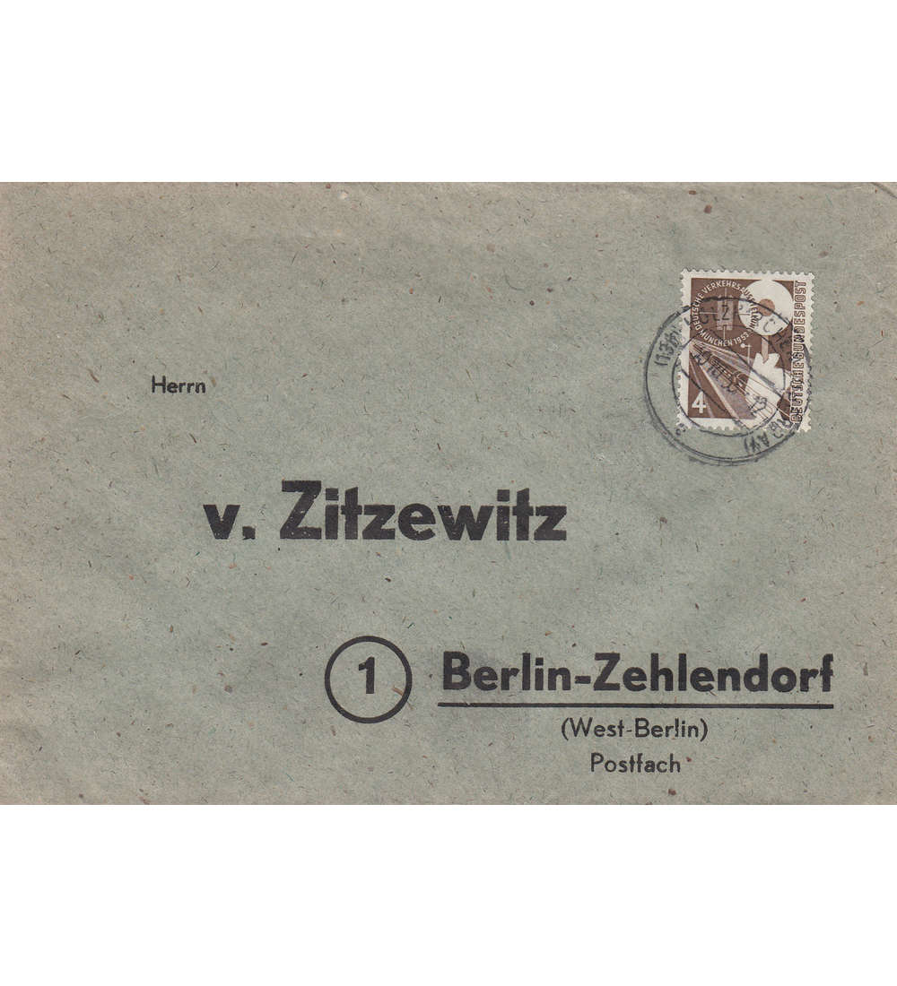 BRD Nr. 167 auf Brief Verkehrsausstellung 1953