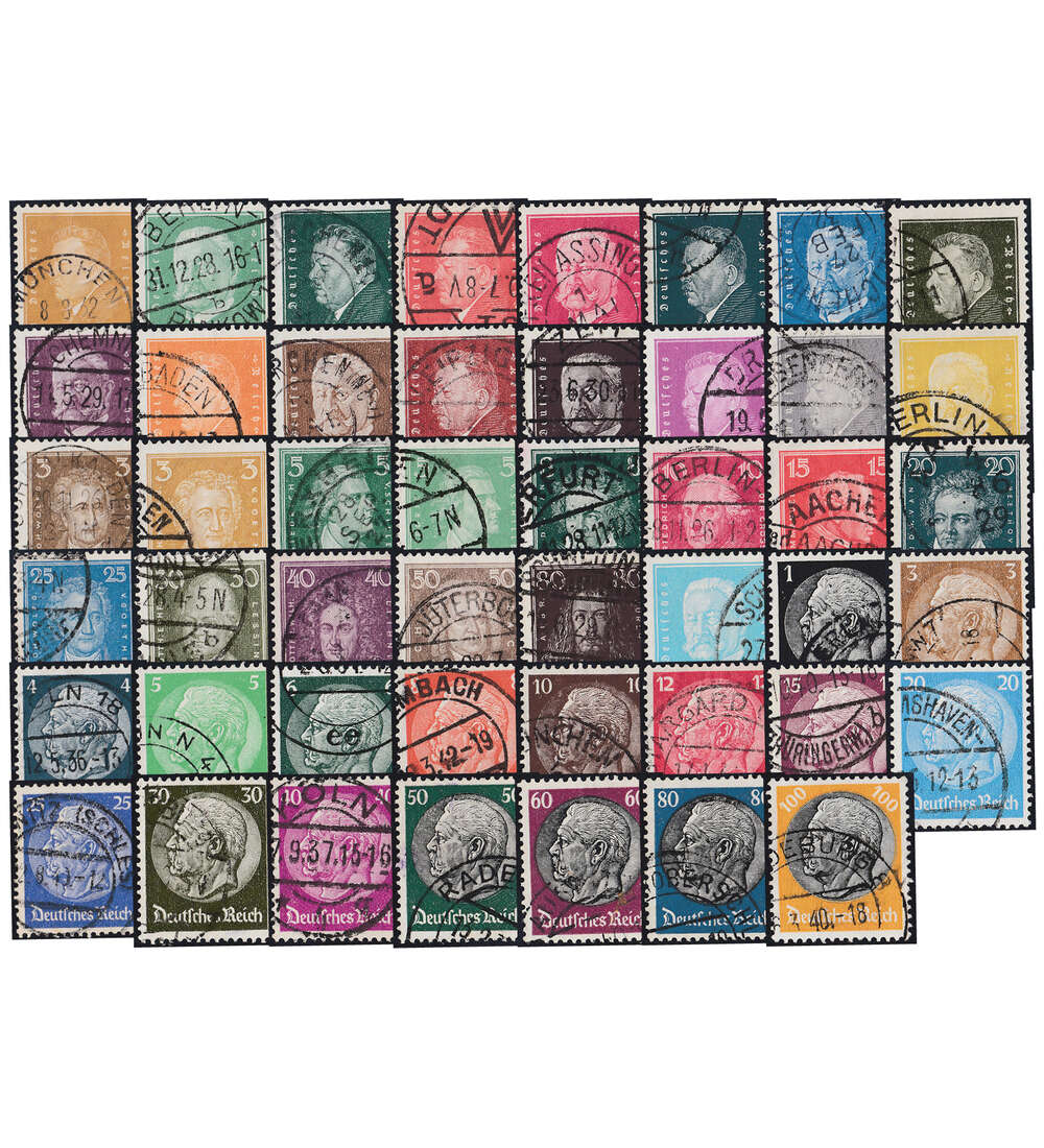 Deutsches Reich gestempelt komplette Dauerserien-Ausgaben