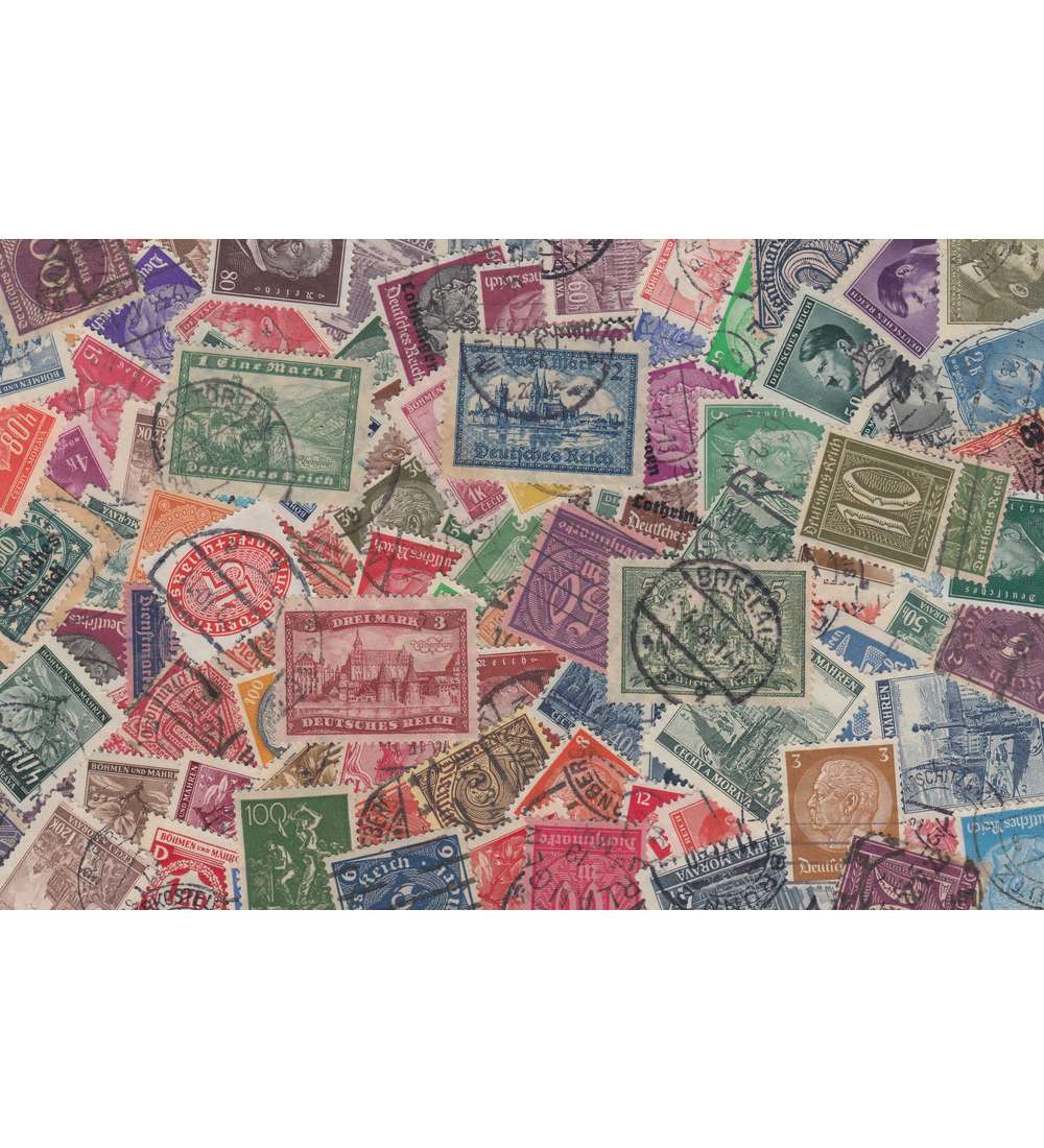 Deutsches Reich mit Gebieten mit Nr. 364-367 gestempelt