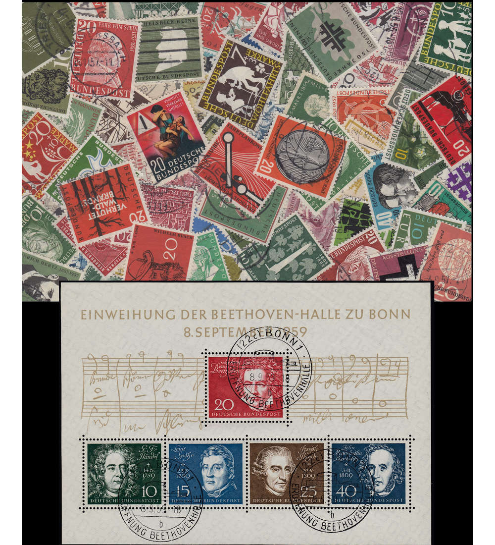 BRD Bund 50er-Jahre gestempelt Komplettausgaben