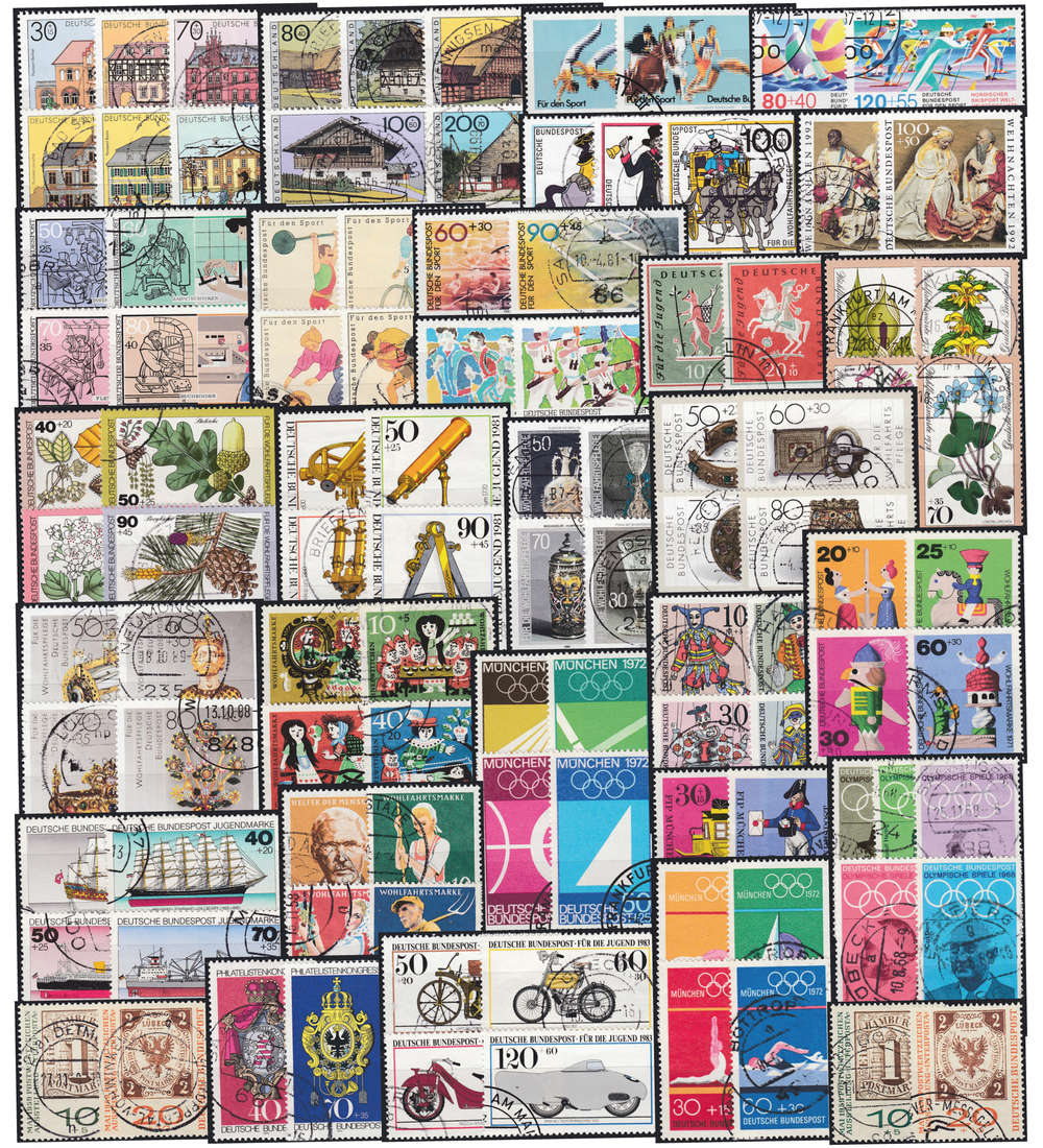 BRD Bund 30 gestempelte Zuschlagsstze