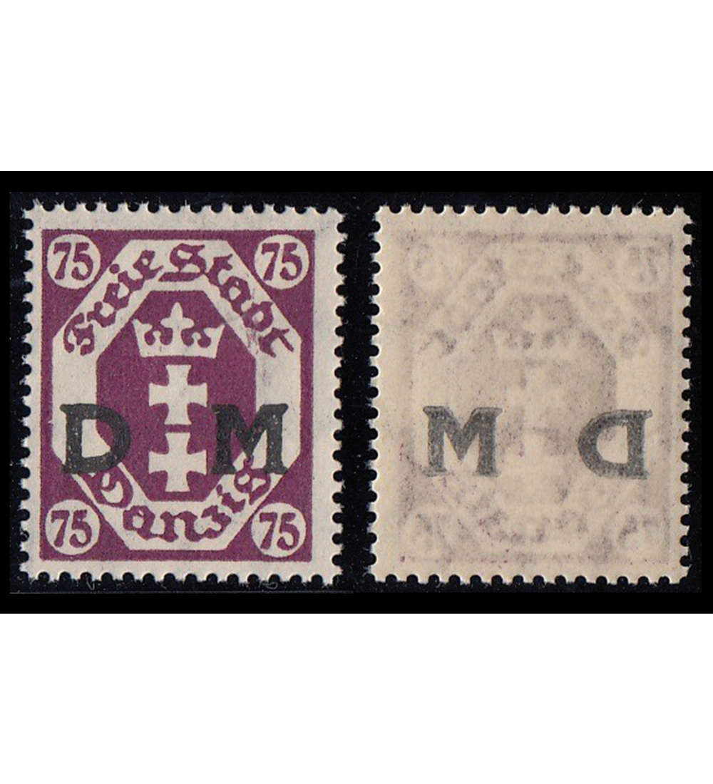 Danzig Dienstmarke Nr. 15 postfrisch**  Abklatsch DM auf Gummierung