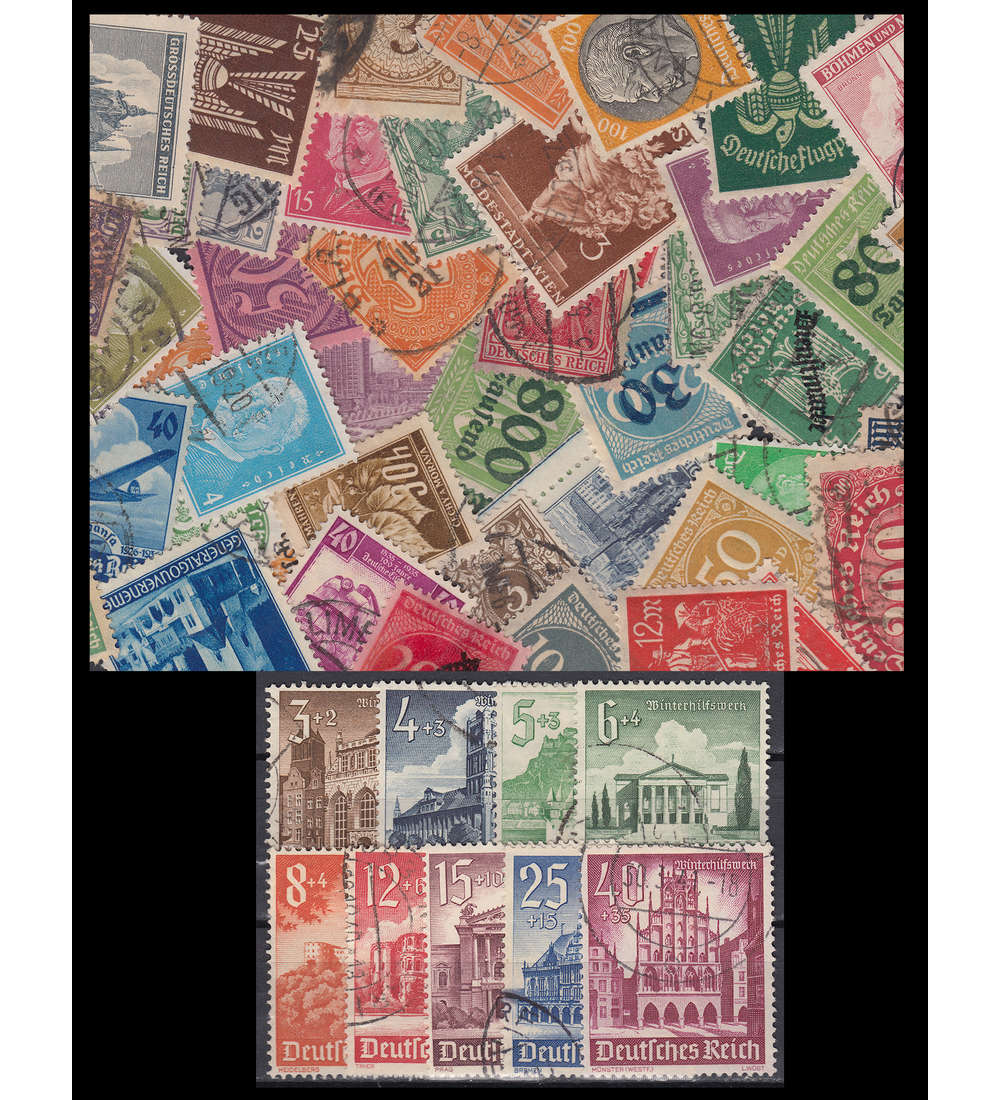Deutsches Reich Kollektion mit Nr. 751-759 gestempelt