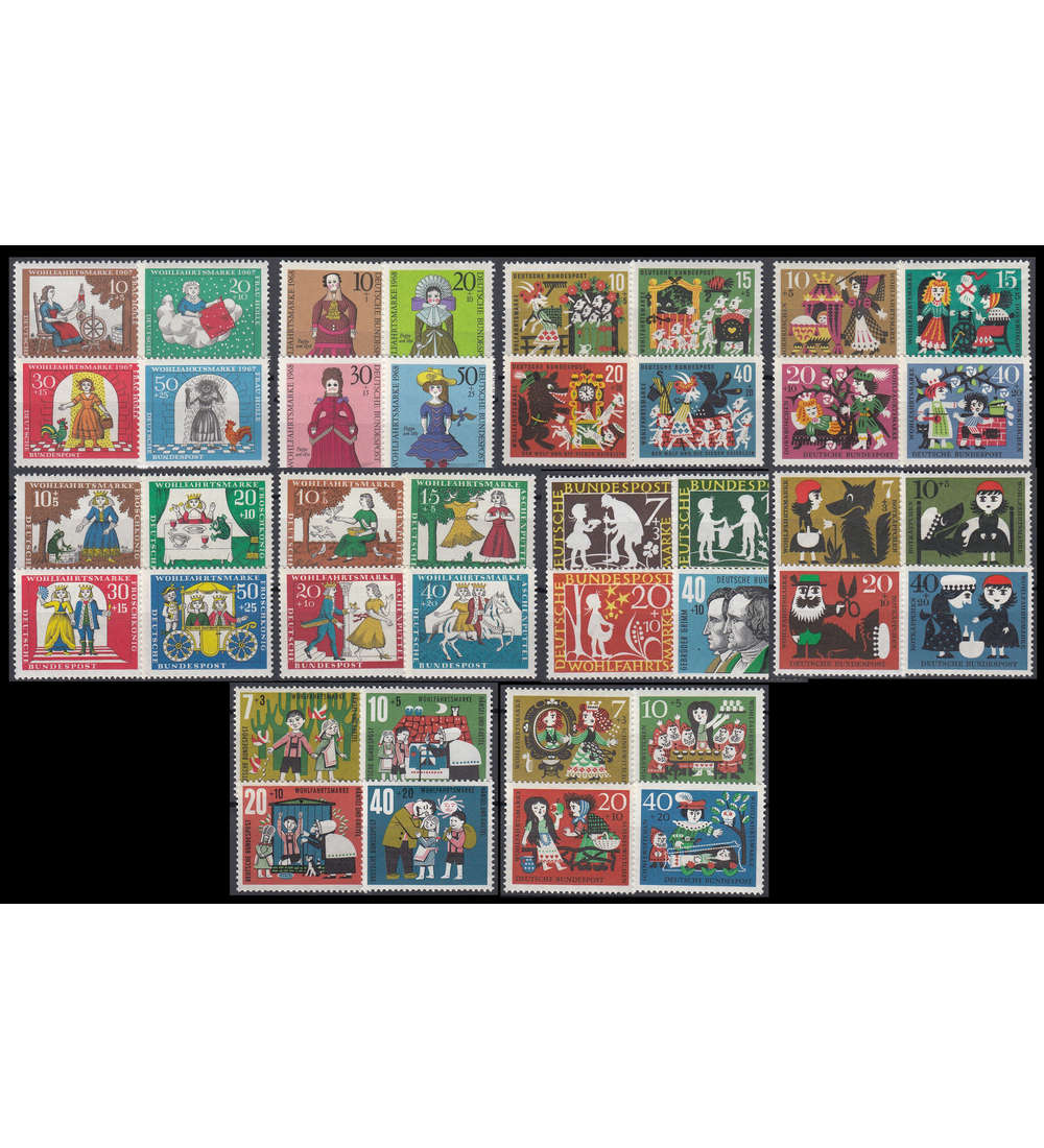 BRD Bund Wohlfahrtsstze 1959-1968 postfrisch **