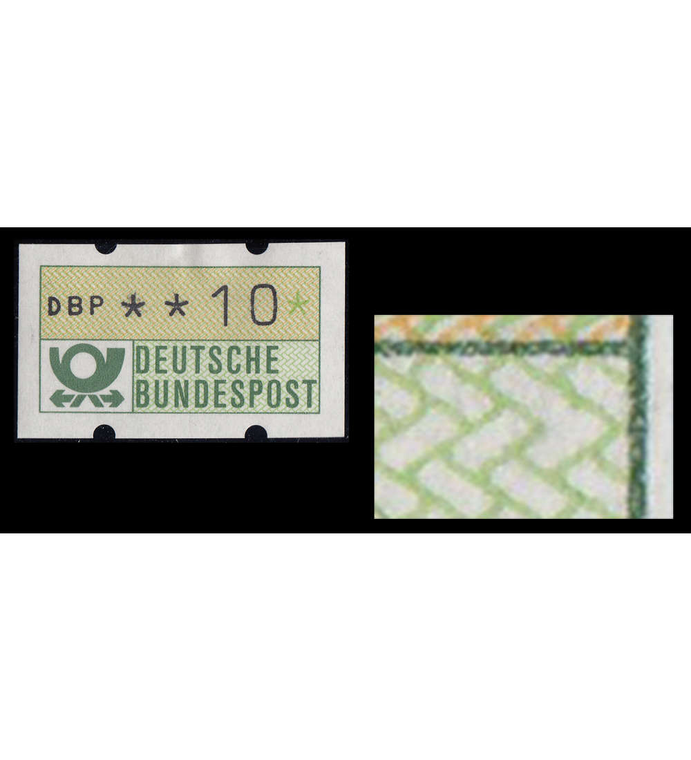 BRD Bund ATM Nr. 1 PF I postfrisch ** Plattenfehler Bumerang