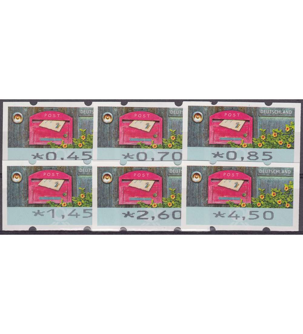 BRD Bund ATM9 TS1 postfrisch ** 045/070/085/145/260/450 Cent Briefkasten 2017 mit Nr.