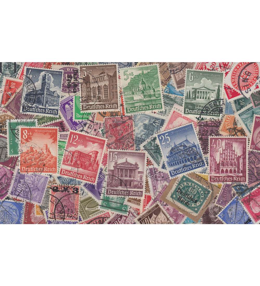 Deutsches Reich mit Gebieten mit Nr. 751-759 gestempelt